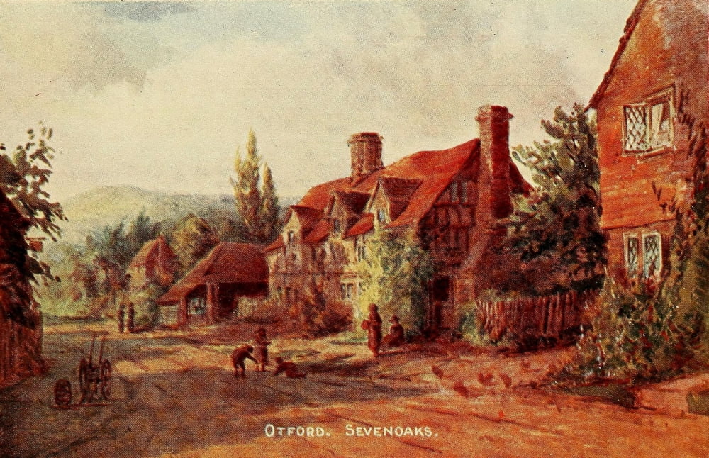 English Homes & Villages 1909 Otford Sevenoaks Canvas Art - Charles E Corke (18 x 24)