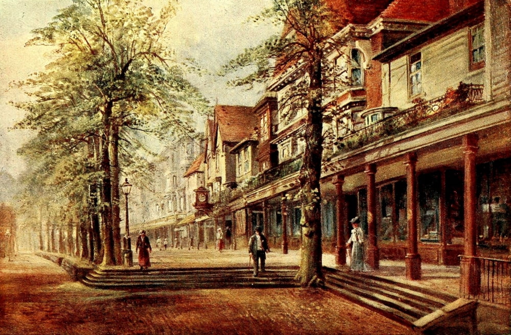 English Homes & Villages 1909 Pantiles Tunbridge Wells Canvas Art - FW Burton (18 x 24)