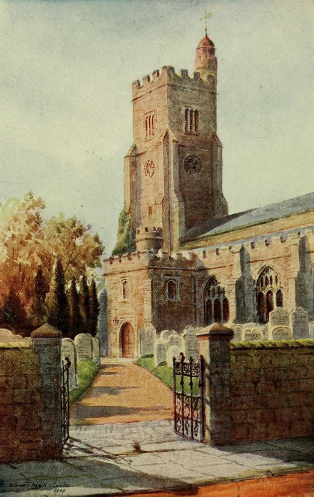 English Homes & Villages 1909 Sevenoaks Church Canvas Art - Charles E Corke (18 x 24)