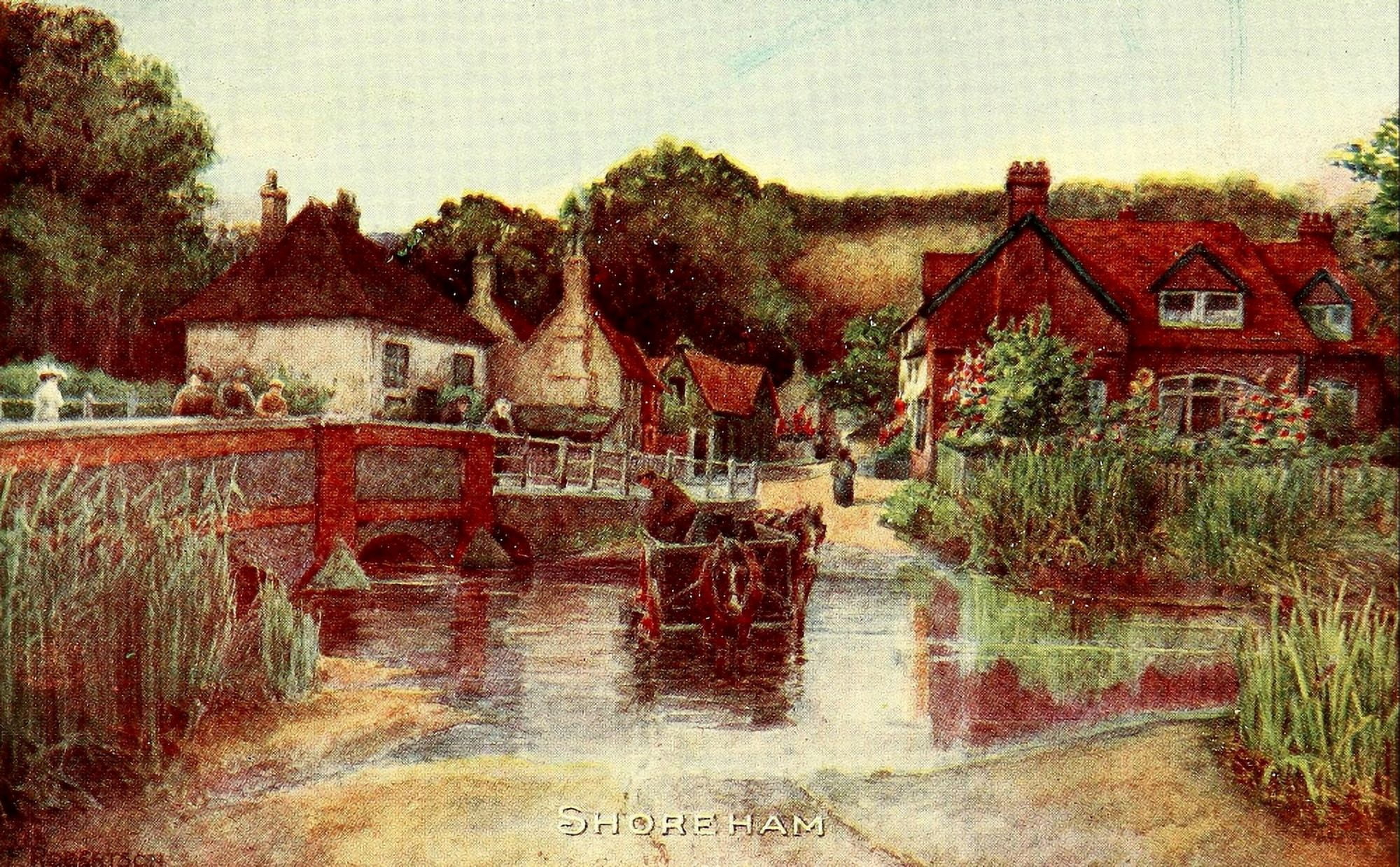 English Homes & Villages 1909 Shoreham Canvas Art - RF Robertson (24 x 36)