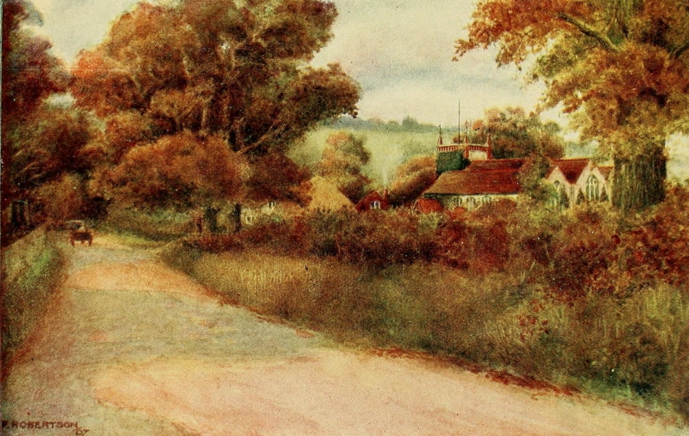 English Homes & Villages 1909 Shoreham Church Canvas Art - RF Robertson (24 x 36)