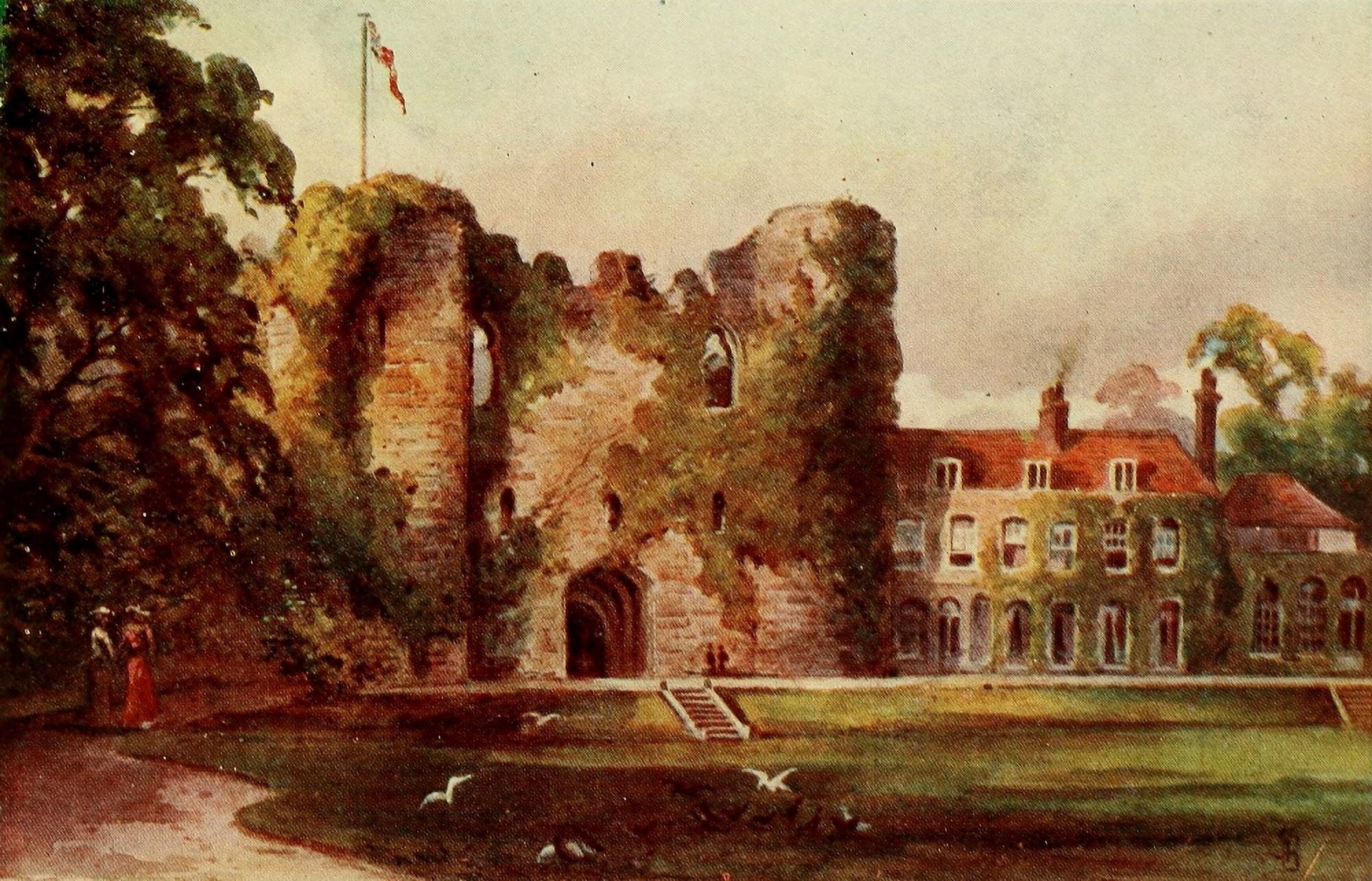 English Homes & Villages 1909 Tonbridge Castle Canvas Art - Sidney Baker (18 x 24)