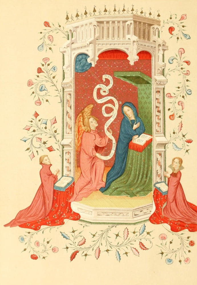 English Illuminated Manuscripts 1895 Annunciation Canvas Art - Unknown (18 x 24)