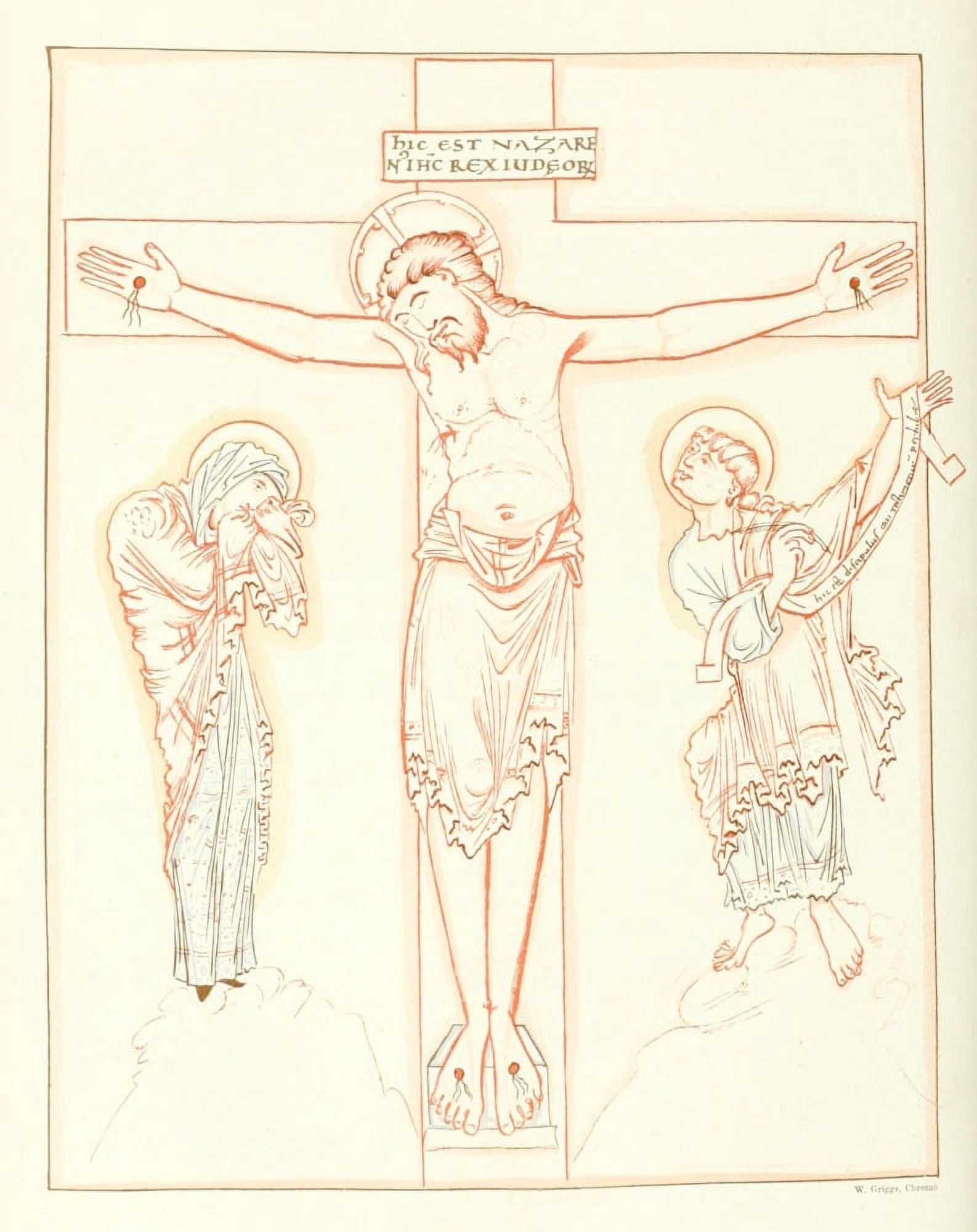 English Illuminated Manuscripts 1895 Christ on Cross Canvas Art - Unknown (18 x 24)