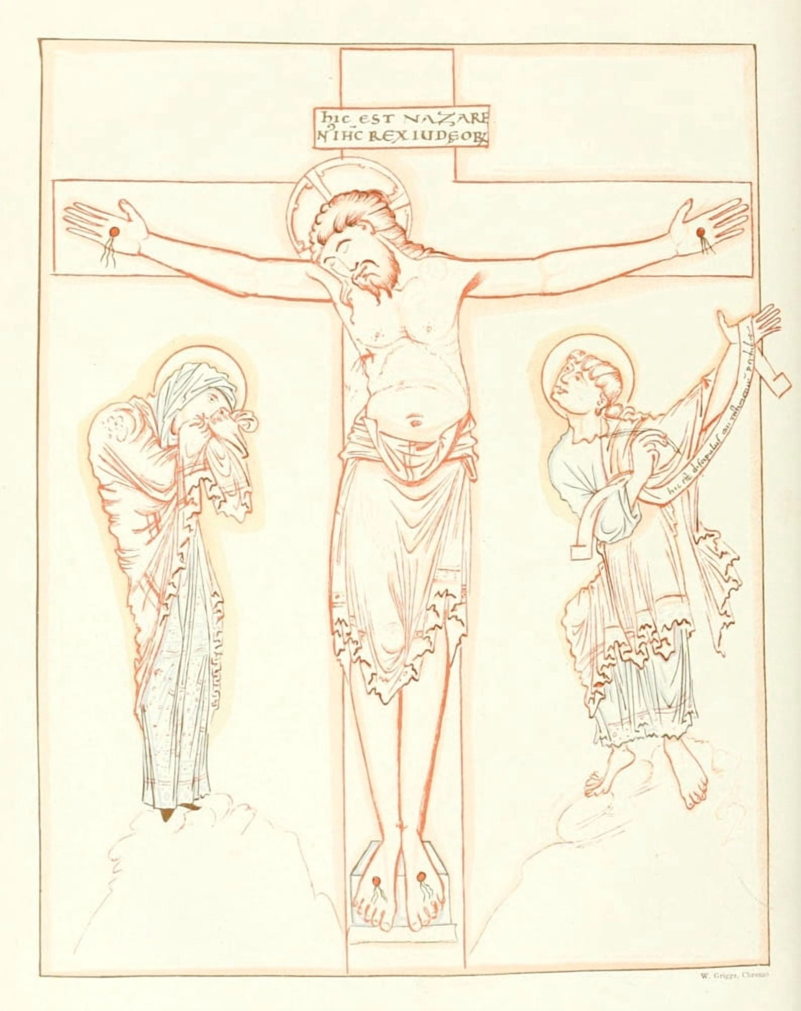 English Illuminated Manuscripts 1895 Christ on Cross Canvas Art - Unknown (24 x 36)