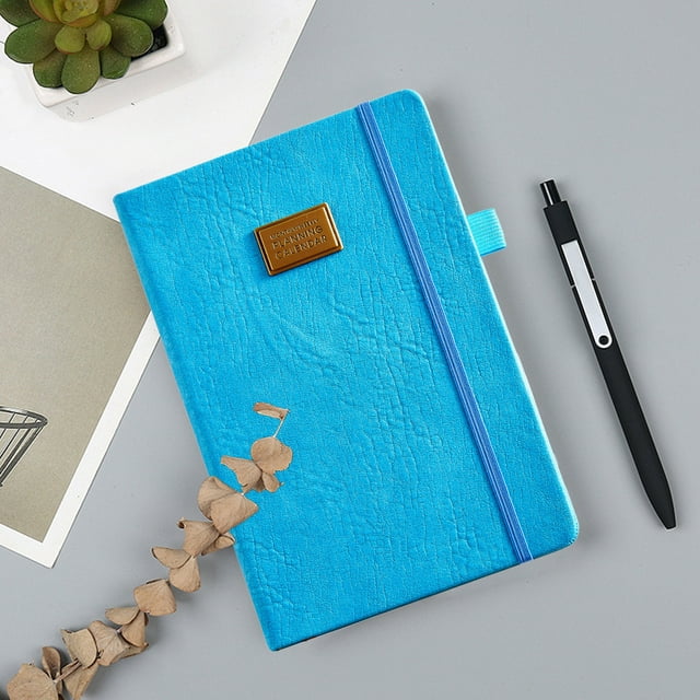 English Imitation Leather 2025 Hard Cover Planner, One Page Per Day Calendar, Daily Schedule