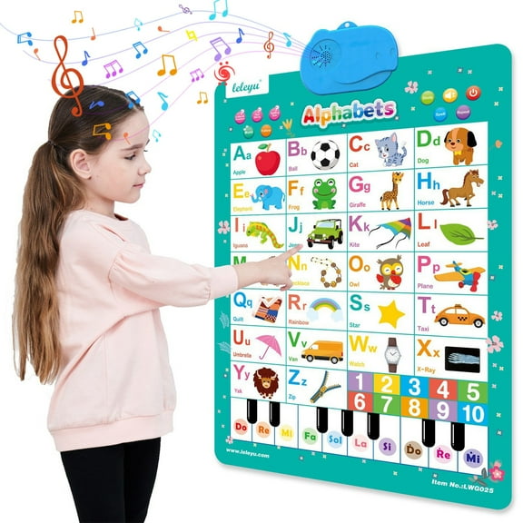 English Interactive Learning Wall Chart Electronic Talking Poster For Kids Educational Sound Toy Requires 3 Aa Batteries 2026