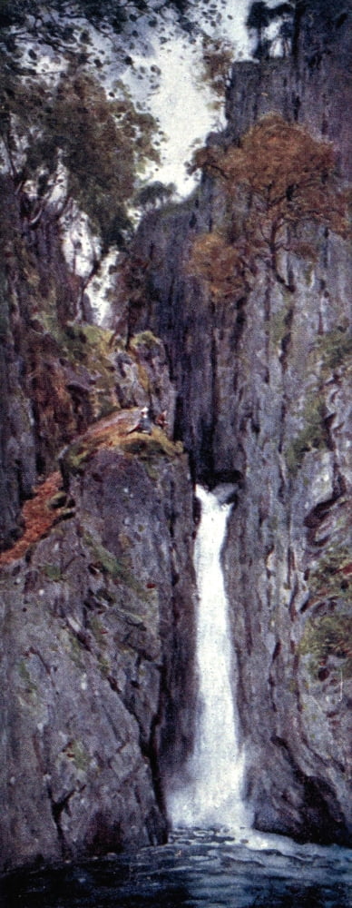 English Lakes 1908 Dalegarth Force Eskdale Canvas Art - A Cooper (24 x 36)