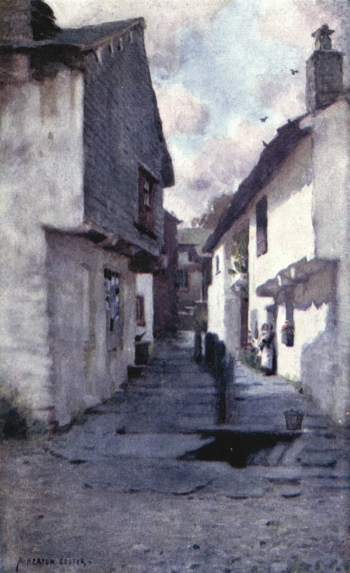 English Lakes 1908 Hawkshead Canvas Art - A Cooper (24 x 36)