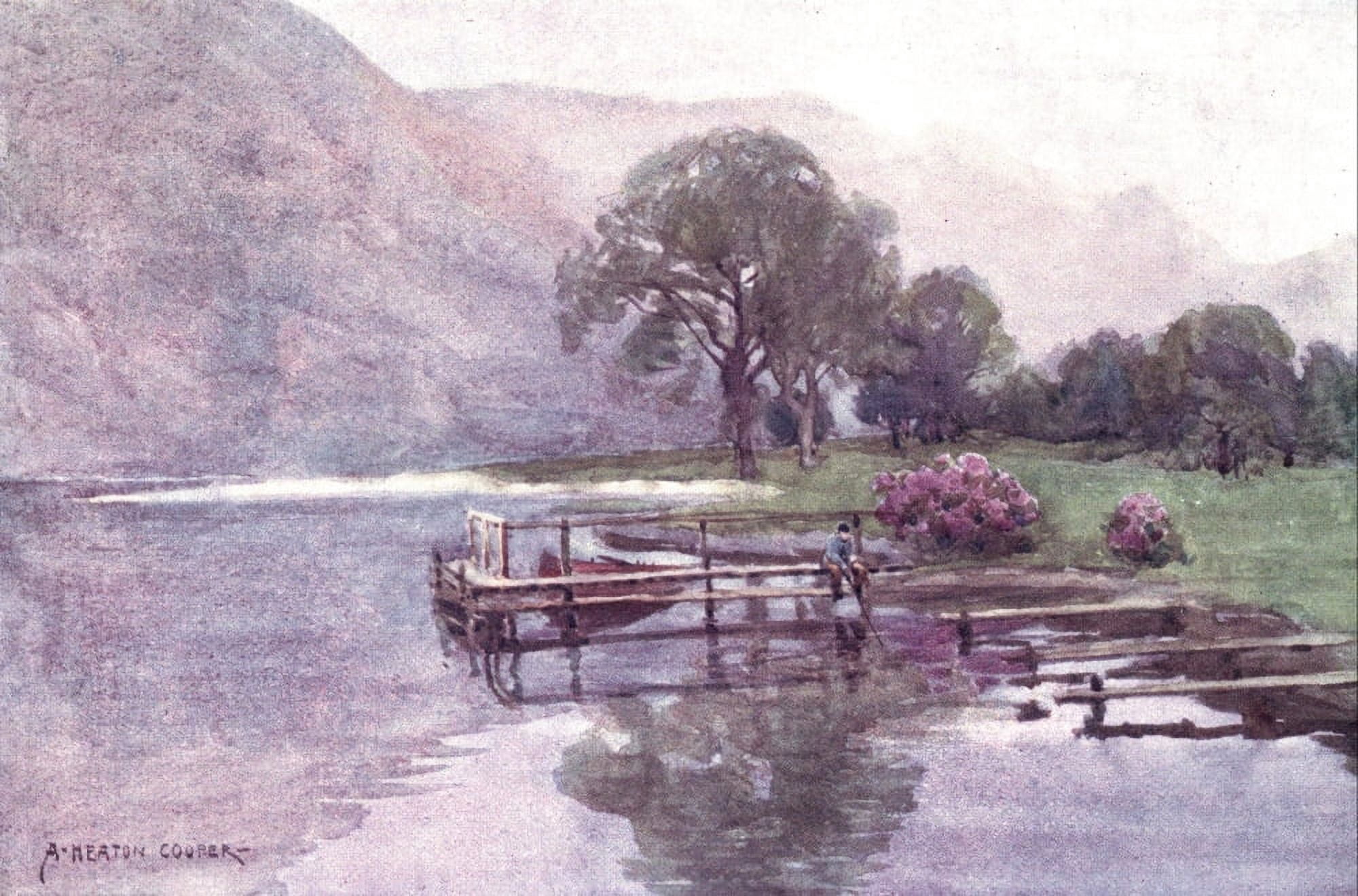 English Lakes 1908 Head of Ullswater Canvas Art - A Cooper (24 x 36)