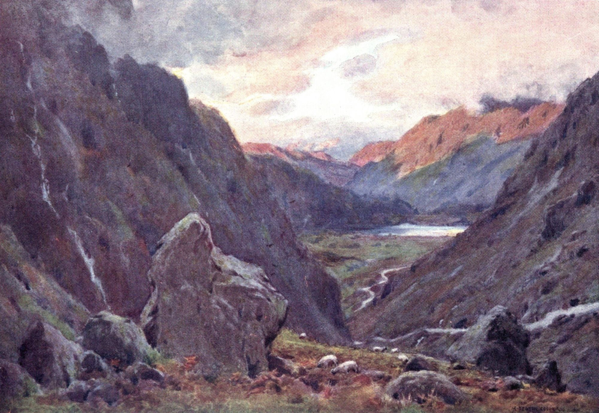English Lakes 1908 Kirkstone Pass & Brothers Water Canvas Art - A Cooper (24 x 36)