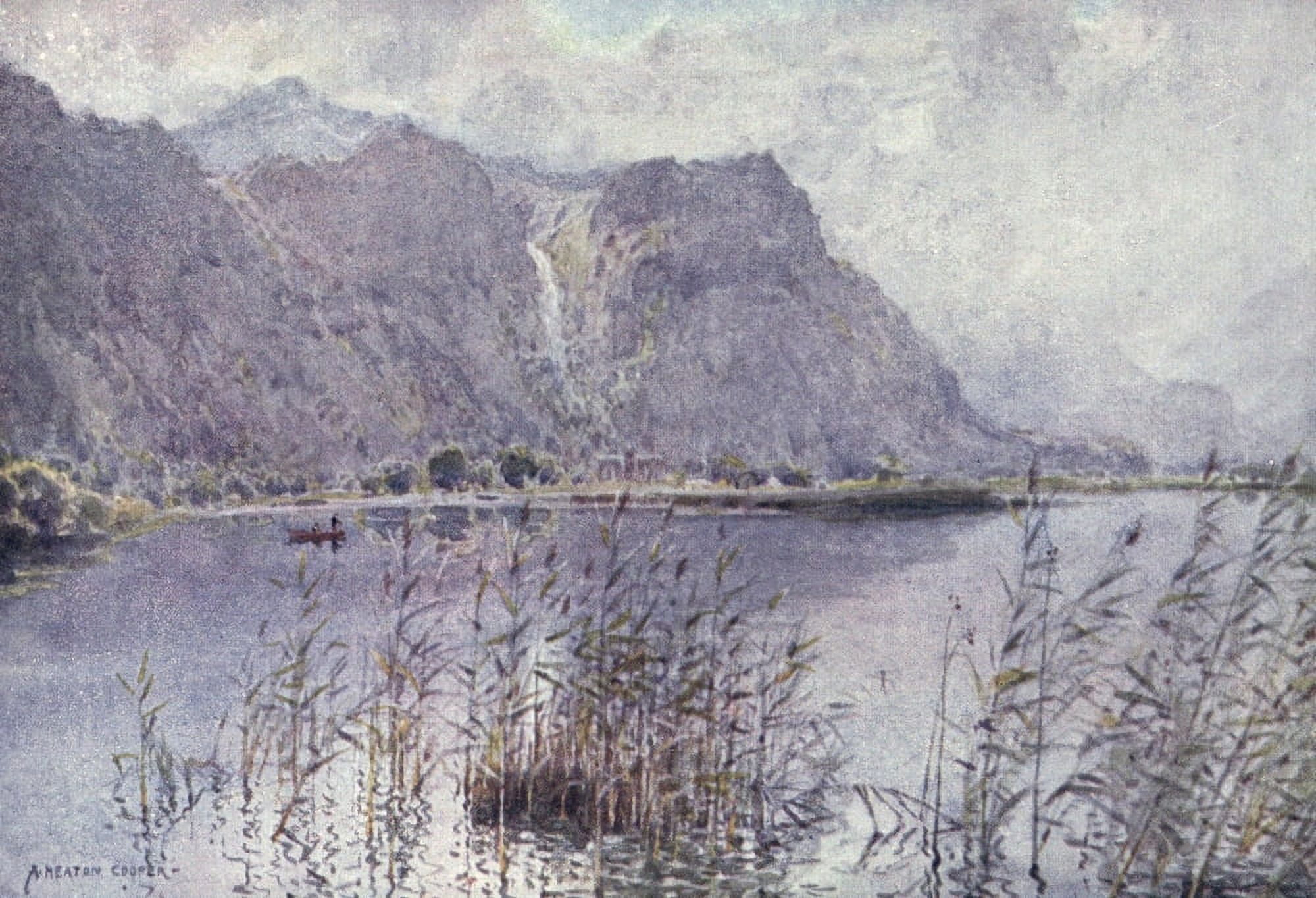 English Lakes 1908 Lodore & Derwentwater Canvas Art - A Cooper (18 x 24)