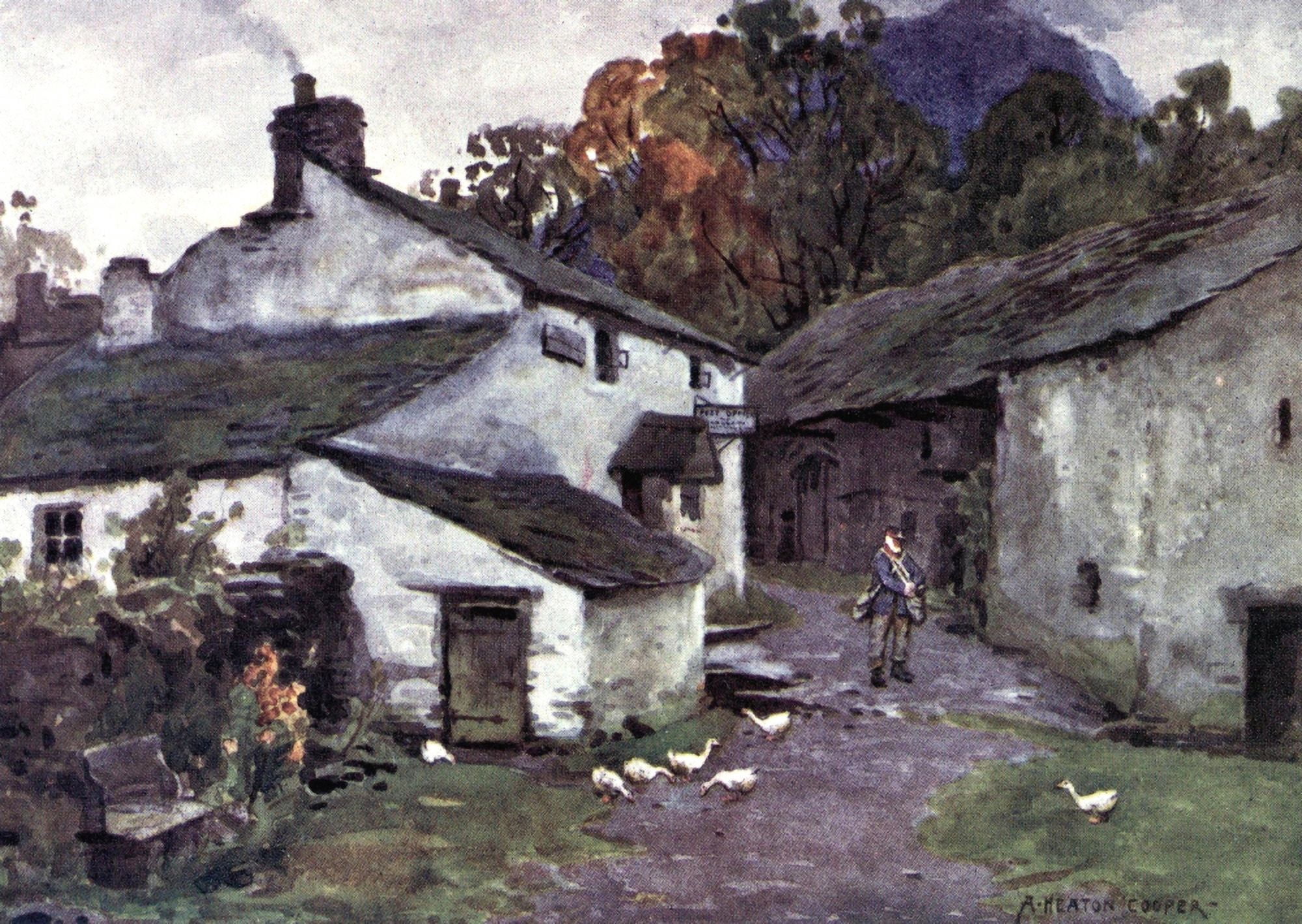 English Lakes 1908 Old Post Office Loweswater Canvas Art - A Cooper (24 x 36)