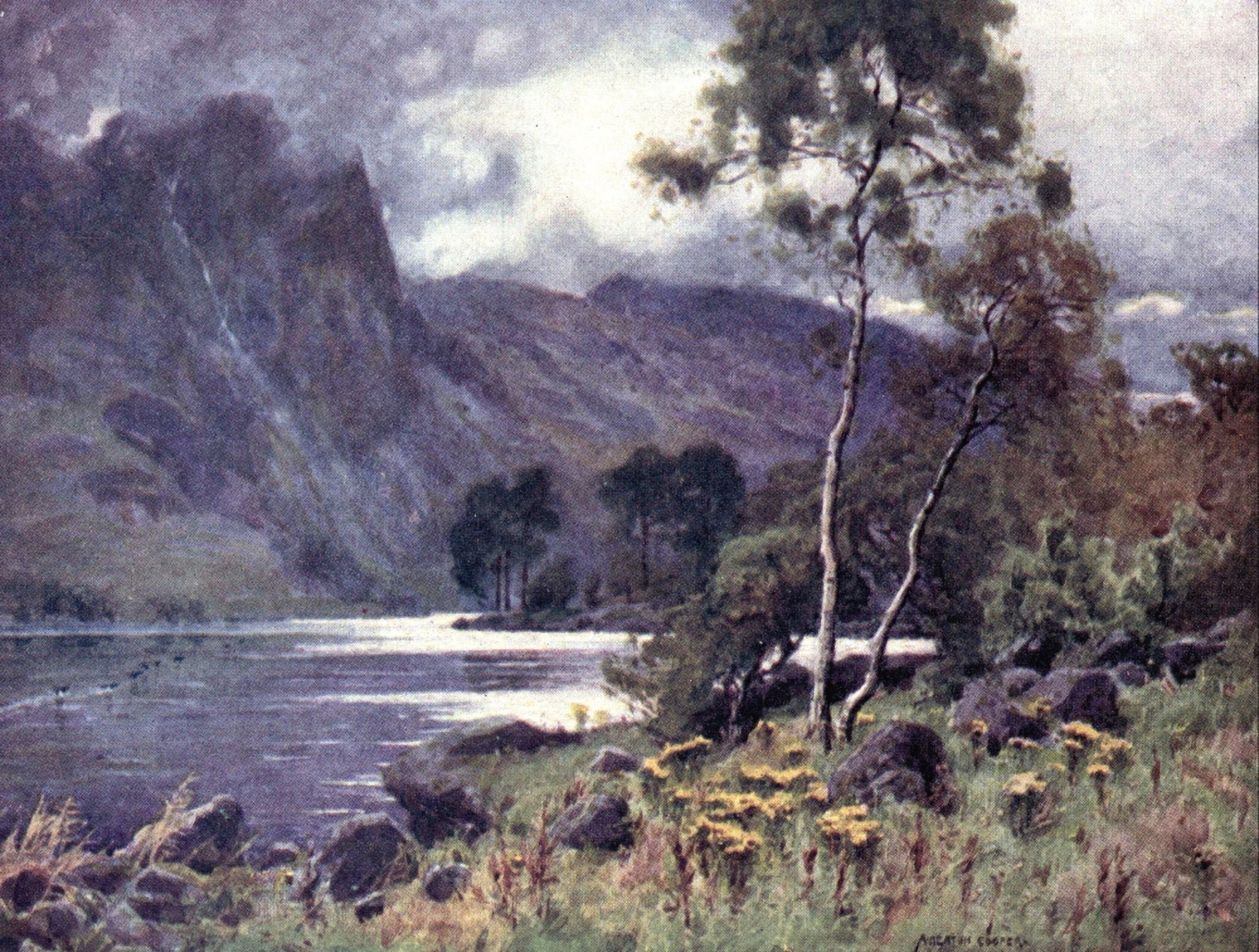 English Lakes 1908 Raven Crag Thirlmere Canvas Art - A Cooper (24 x 36)