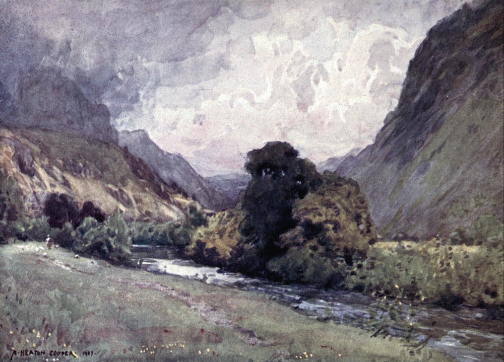 English Lakes 1908 Vale of St John nr Keswick Canvas Art - A Cooper (18 x 24)