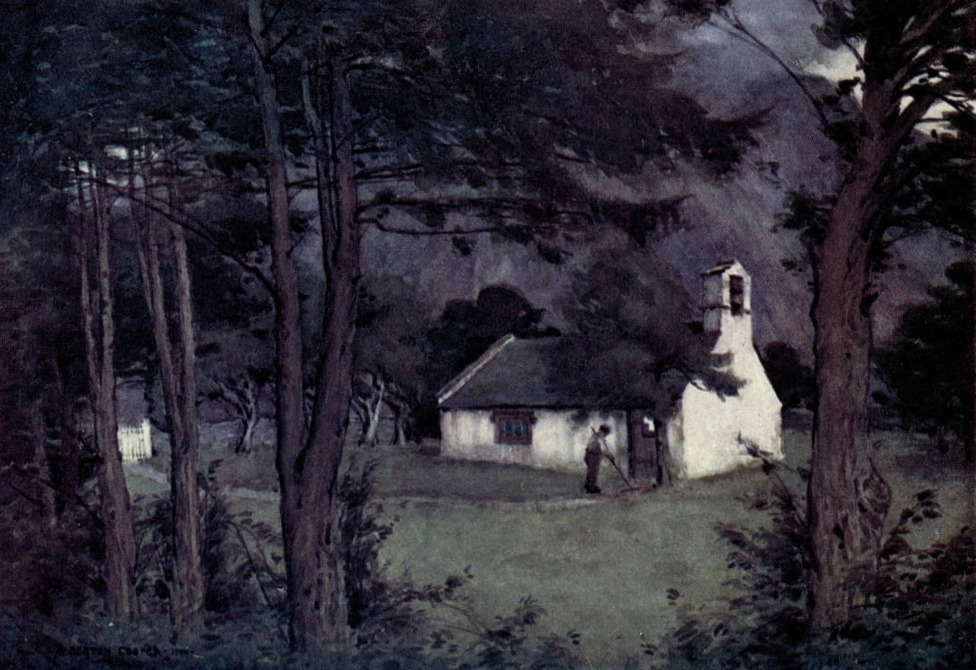 English Lakes 1908 Wastdalehead Church Canvas Art - A Cooper (18 x 24)
