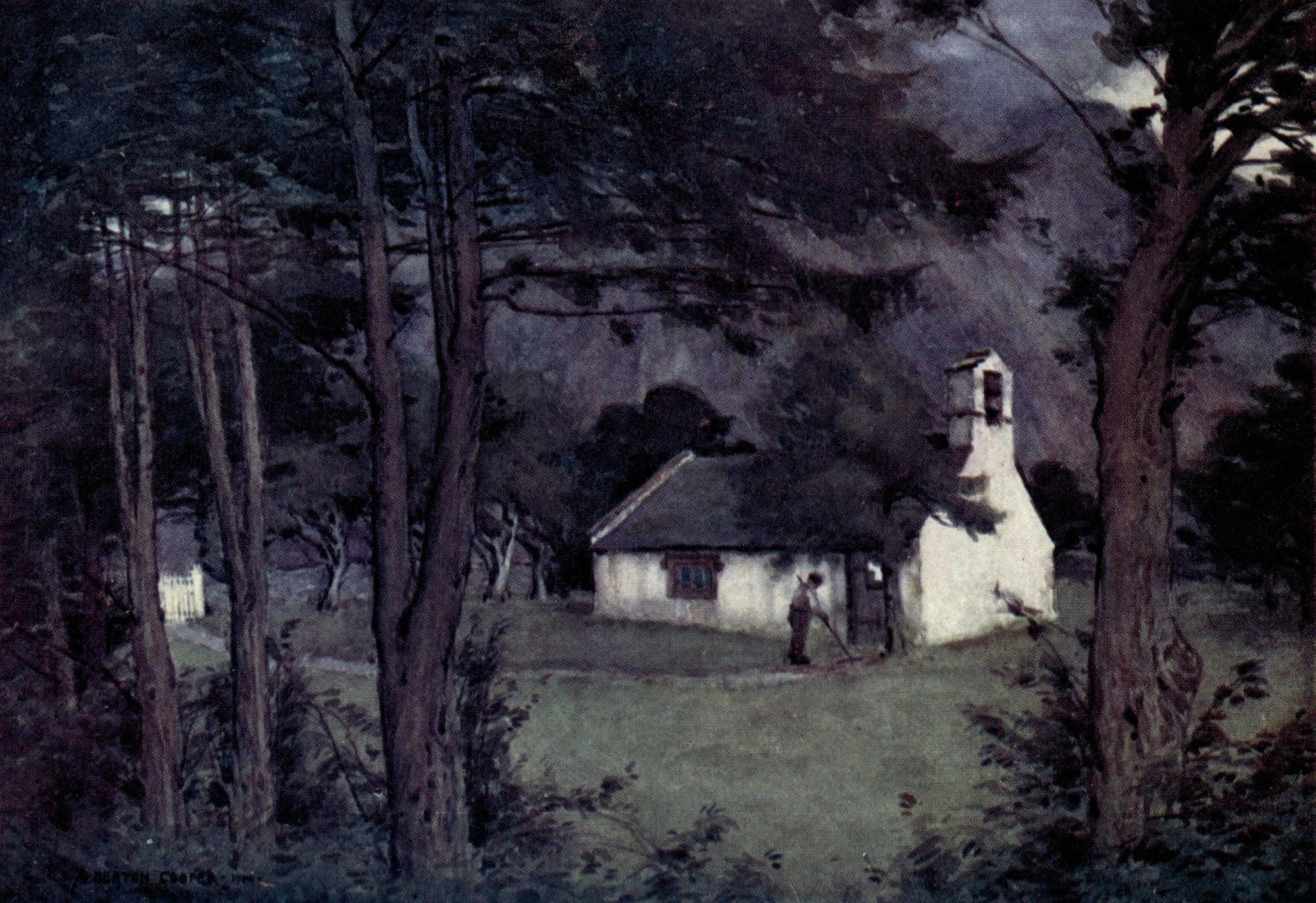 English Lakes 1908 Wastdalehead Church Canvas Art - A Cooper (24 x 36)