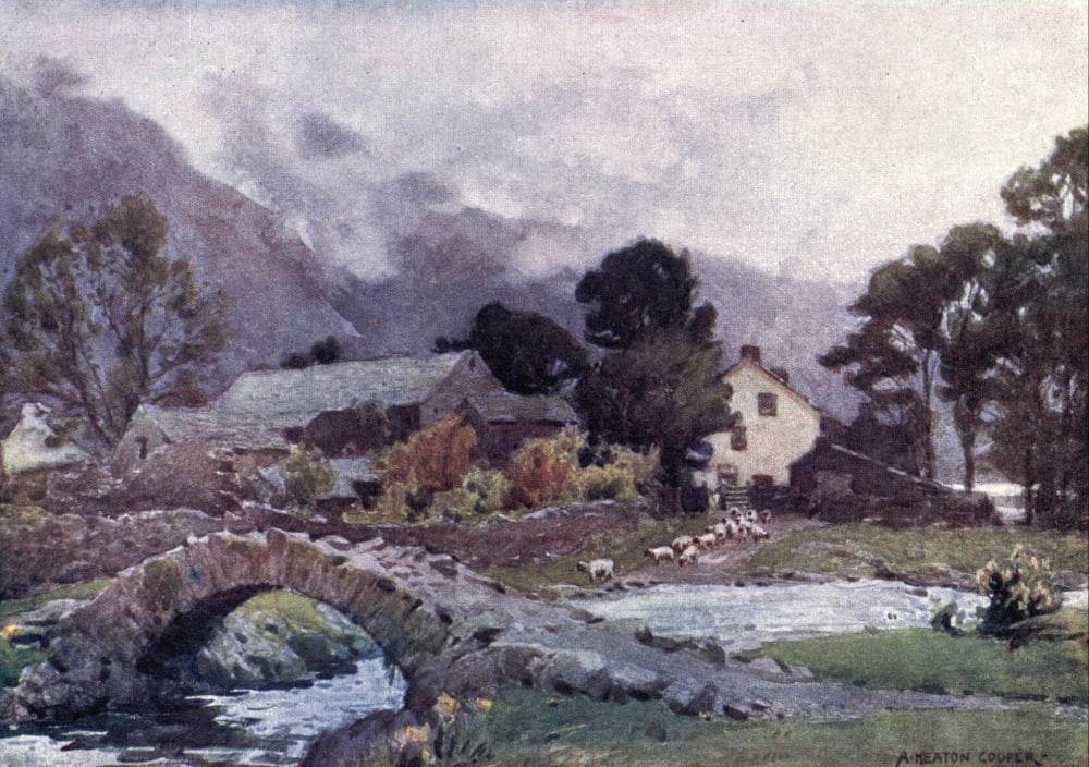 English Lakes 1908 Wastdalehead Wastwater Canvas Art - A Cooper (24 x 36)