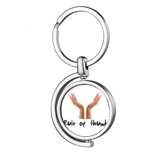 English Language Culture Common Sense Fingers Rotating Keychain Metal Keyring Holder