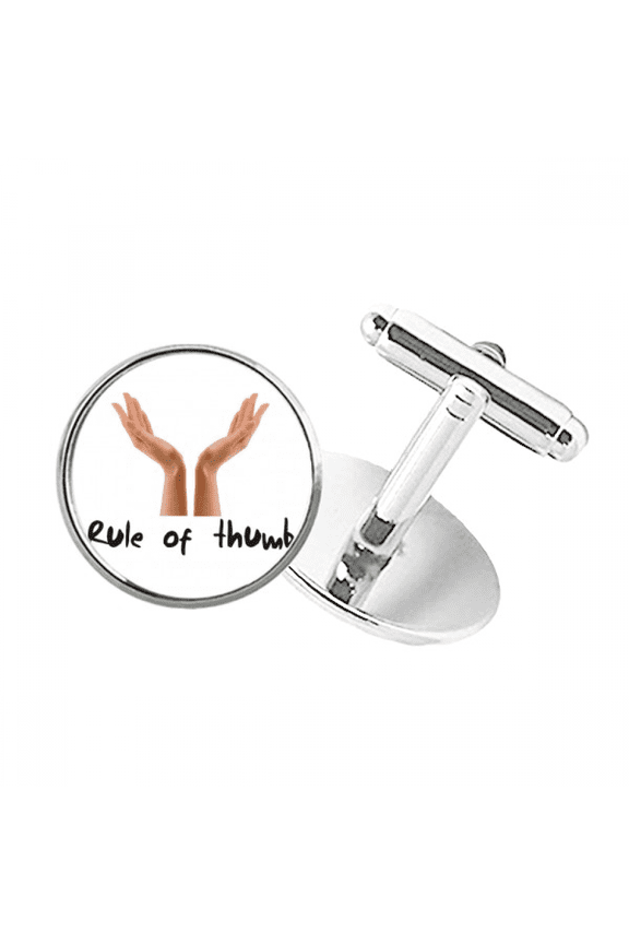 English Language Culture Common Sense Fingers Round Button Cuff Clip Stud Cufflinks