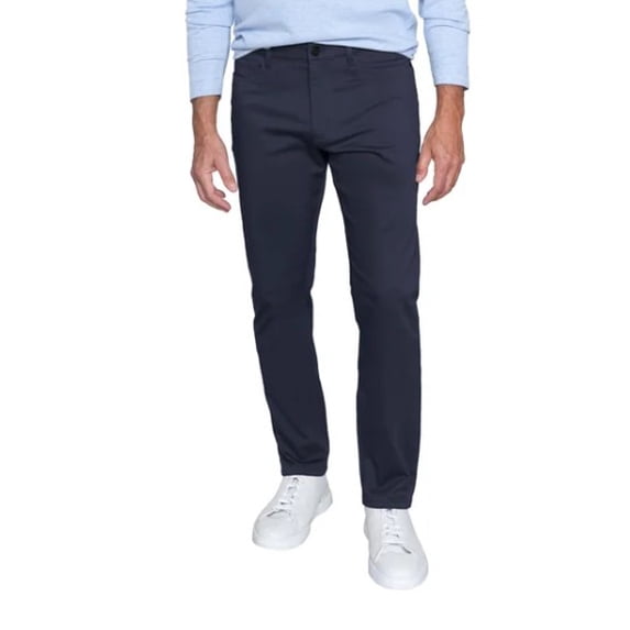 English Laundry Men’s 4 Way Stretch Fabric Straight Fit Midweight Pant (Blue, 32W x 30L)