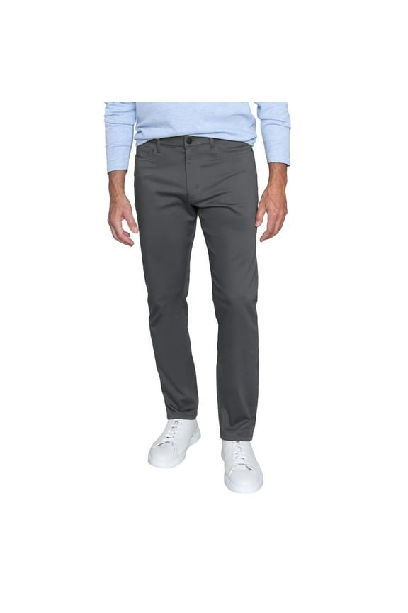 Men’s 4 Way Stretch Fabric Straight Fit Midweight Pant (Gray,40W x 29L)