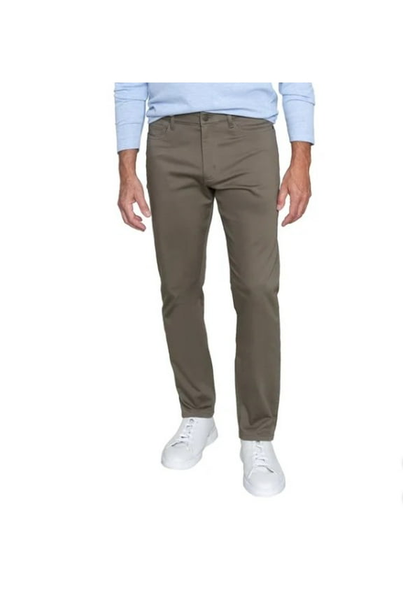 Men�s 4 Way Stretch Fabric Straight Fit Midweight Pant (Tan, 34W x 30L)