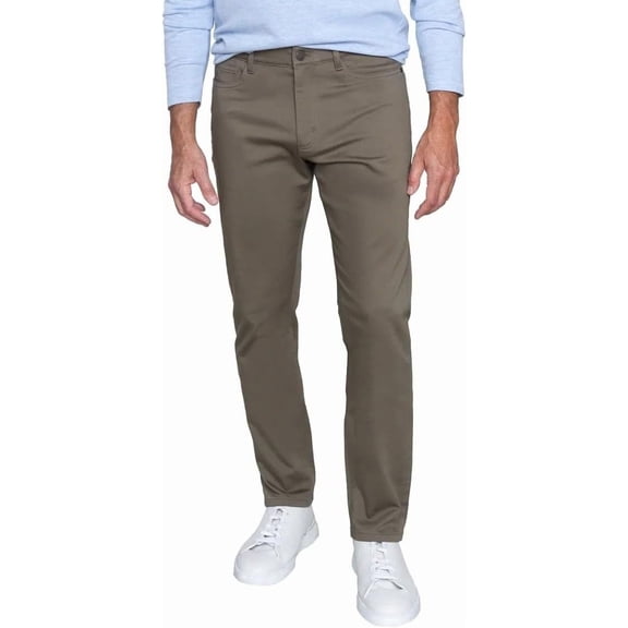 English Laundry Men’s 4 Way Stretch Fabric Straight Fit Midweight Pant (Tan, 36W x 29L)