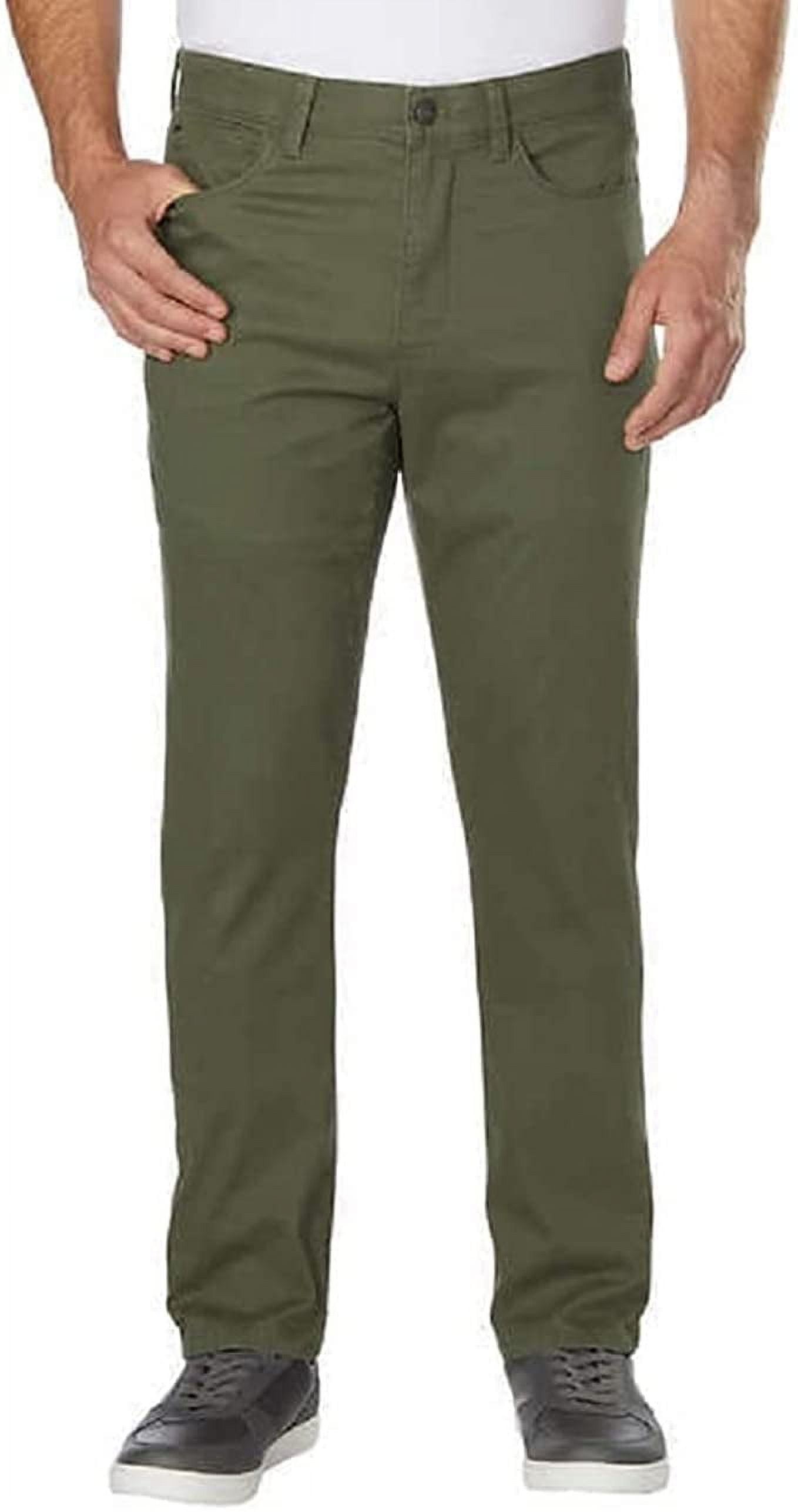 English Laundry Men's Chino Straight Leg Pants (Military Green, 38Wx30L)