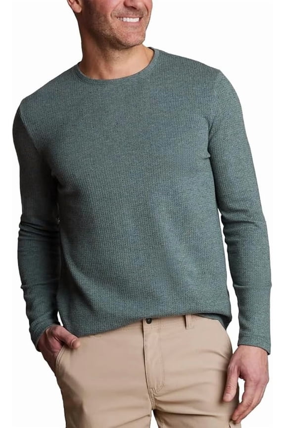 Men’s Long Sleeve Crewneck Regular Fit Shirt (Green, XX-Large)
