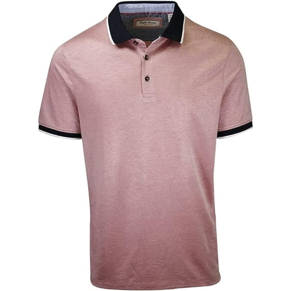 English Laundry Men's Short Sleeve Polo Shirt (Desert Rose, Medium)