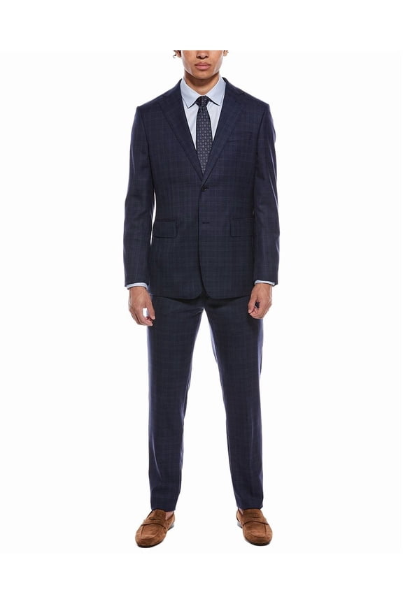 mens  2pc Wool-Blend Suit, R42/35, Blue