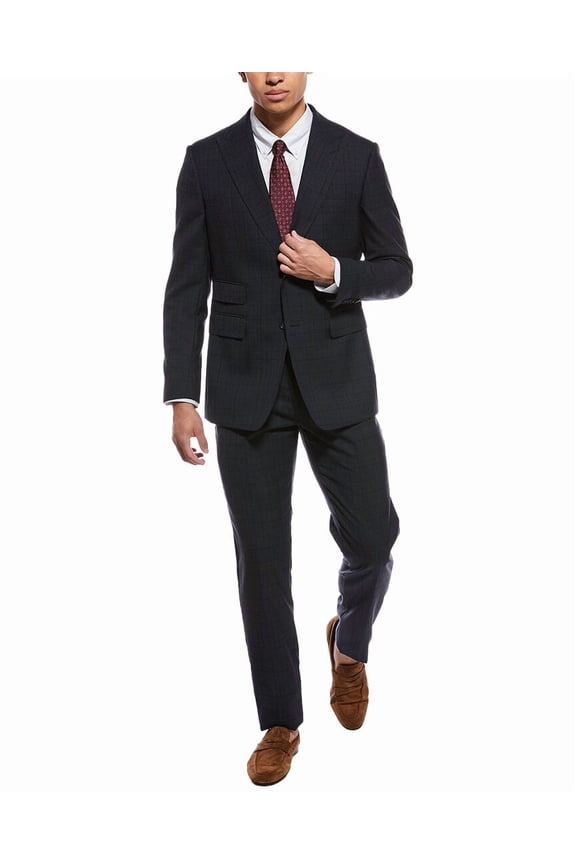 mens  2pc Wool-Blend Suit, R42/35, Blue