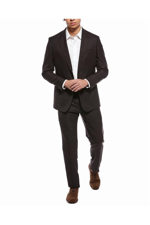 mens  2pc Wool-Blend Suit, R42/35, Brown