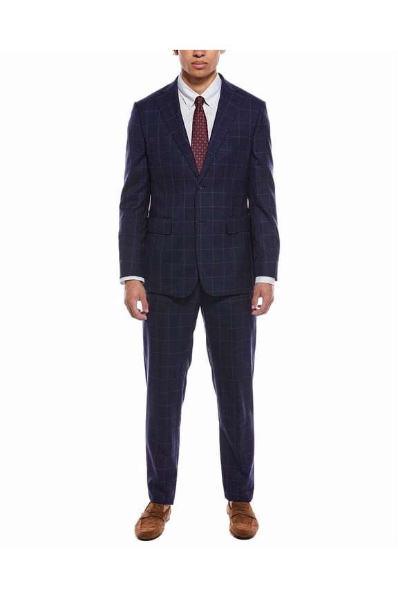 mens  Wool-Blend Suit, R46/39, Blue