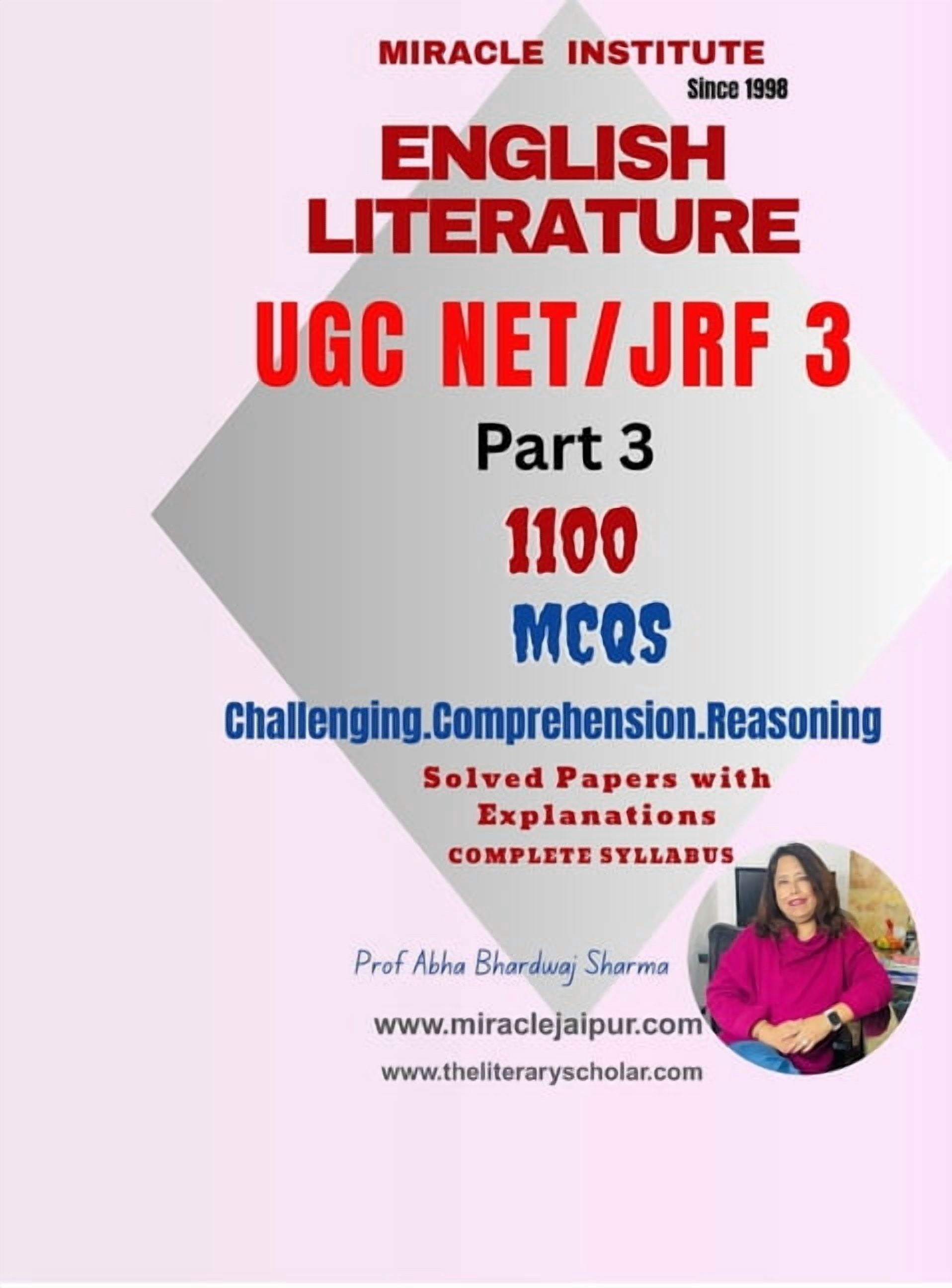 English Literature UGC NET JRF 3: 1100 MCQs Challenging.Comprehension.Reasoning, (Hardcover)