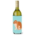 thumbnail image 1 of English Lop Rabbit Blue Check Wine Bottle Beverge Insulator Hugger, 1 of 1