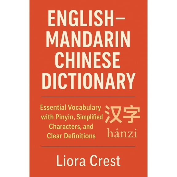 English-Mandarin Chinese Dictionary: Essential Vocabulary with Pinyin, Simplified Characters, and Clear Definitions, (Paperback)