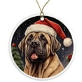 thumbnail image 1 of English Mastiff Dog Ornament - Pet Ornament for Christmas Tree - 3" Round Ceramic - Printed in USA - Puppy New Dog - Dog Mom - Dog Dad - Pet Owner - Xmas Decoration DOG093, 1 of 5