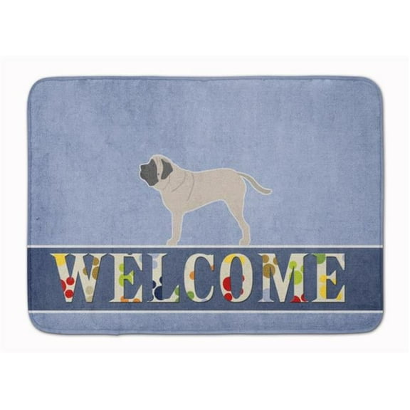 English Mastiff Welcome Machine Washable Memory Foam Mat