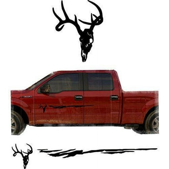 English Mount Hunting Deer Trailer Decals Truck Decal Side Set Vinyl Sticker Auto Decor Graphic Kit TT09