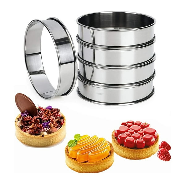 English Muffin Rings 3.5", Nonstick Round Cake Ring, Dessert Food Making Tool
