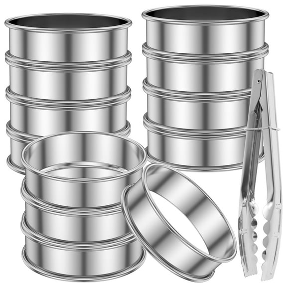 English Muffin Rings Stainless Steel Tart Rings Smooth Crumpet Rings Heat Resistant Muffin Tart Rings Nonstick Crumpet Ring Mold Dishwasher Safe Pastry Ring Mold for Home Baking