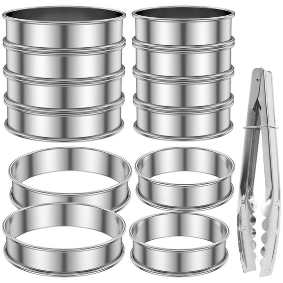 English Muffin Rings Stainless Steel Tart Rings Smooth Crumpet Rings Heat Resistant Muffin Tart Rings Nonstick Crumpet Ring Mold Dishwasher Safe Pastry Ring Mold for Home Baking