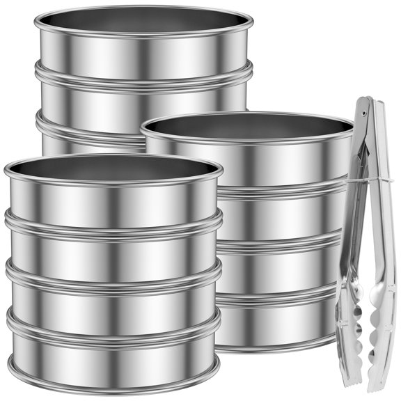 English Muffin Rings Stainless Steel Tart Rings Smooth Crumpet Rings Heat Resistant Muffin Tart Rings Nonstick Crumpet Ring Mold Dishwasher Safe Pastry Ring Mold for Home Baking