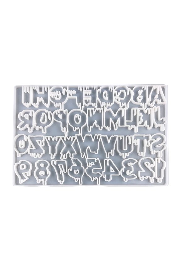 English Numbers Keychain Silicone Epoxy Resin Pendant Jewellery Making Keychain Decor
