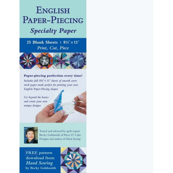 English Paper-Piecing Specialty Paper : 25 Blank Sheets, 8.5 x 11; Print, Cut, Piece (General merchandise)