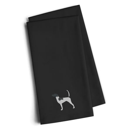 English Pointer Black Embroidered Towel Set of 2