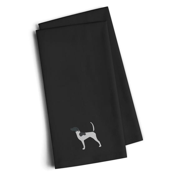 Black Embroidered Kitchen Towel Set of 2