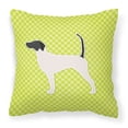 thumbnail image 1 of English Pointer Checkerboard Green Fabric Decorative Pillow, 1 of 2